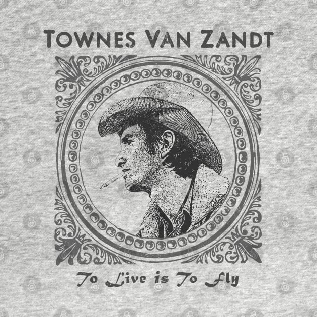 Townes Van Zandt Vintage Retro Style Fanart Design by snowblood